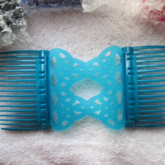 Scunci Comfy Comb Plastic Silicone Updo Stretch Style Hair Clip Black Blue Pink - Picture 6 of 16